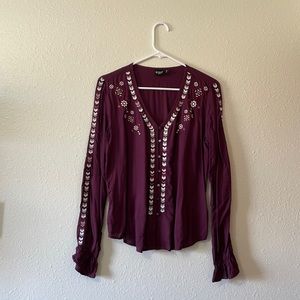 Deep purple button up blouse